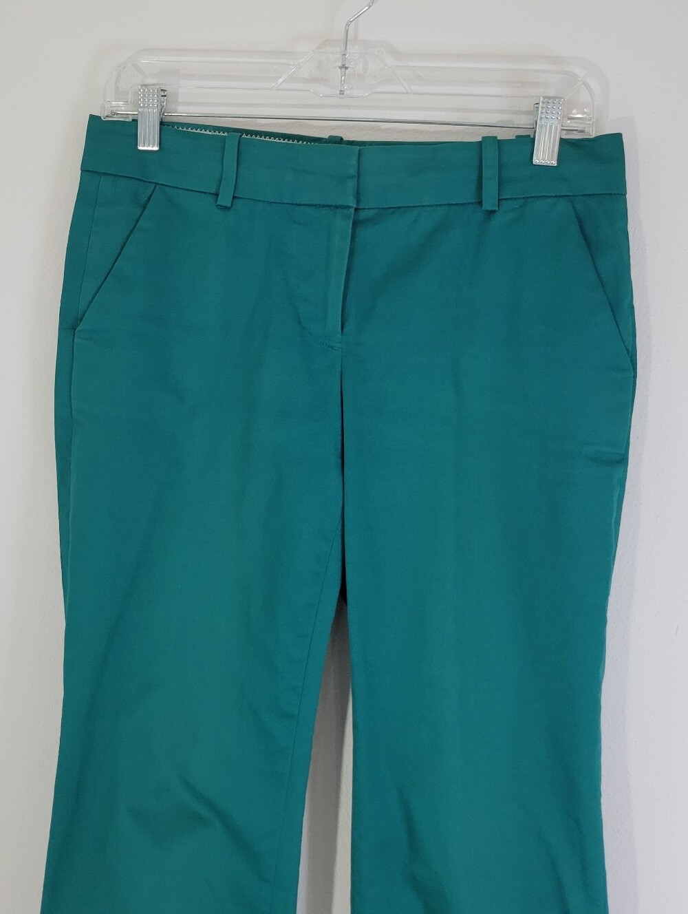 J. Crew Teal Cotton Blend Pants Green Women Size 0. - Picture 3 of 8